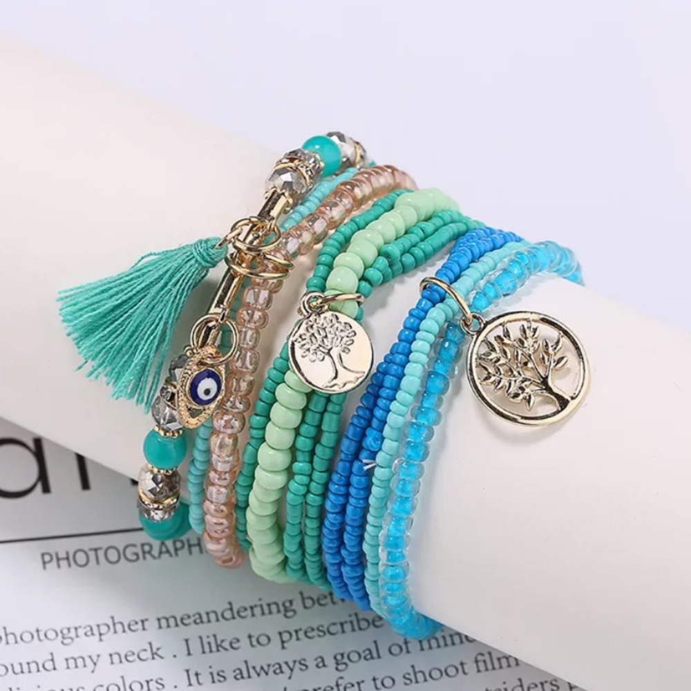 Earth Child🌻🌈 | COMING SOON! TREE OF LIFE Turquoise Beads Bracelet Set